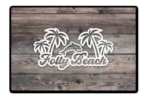 Folly beach dolphin decal - beach,